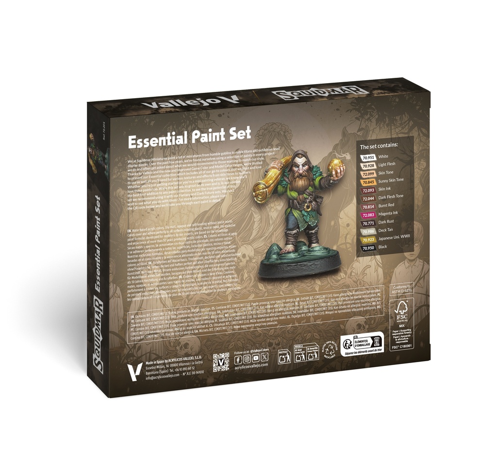 Game Color Essential Paint Set 12 x 18 ml + Figure