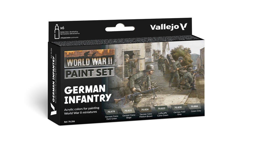 WWII Paint Set German Infantry 6 x 18 ml