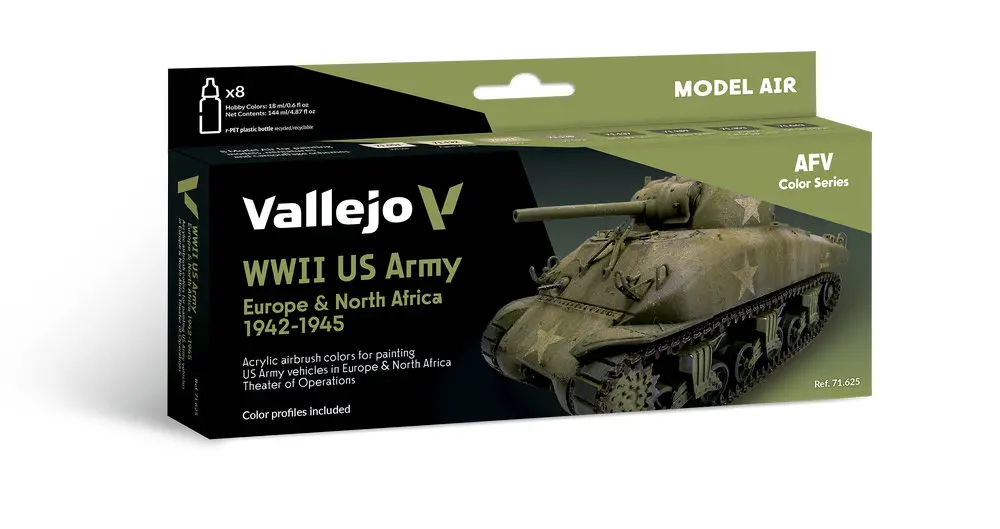 AFV Color Series WWII US Army Europe & North Africa 1942-1945 8 x 18 ml