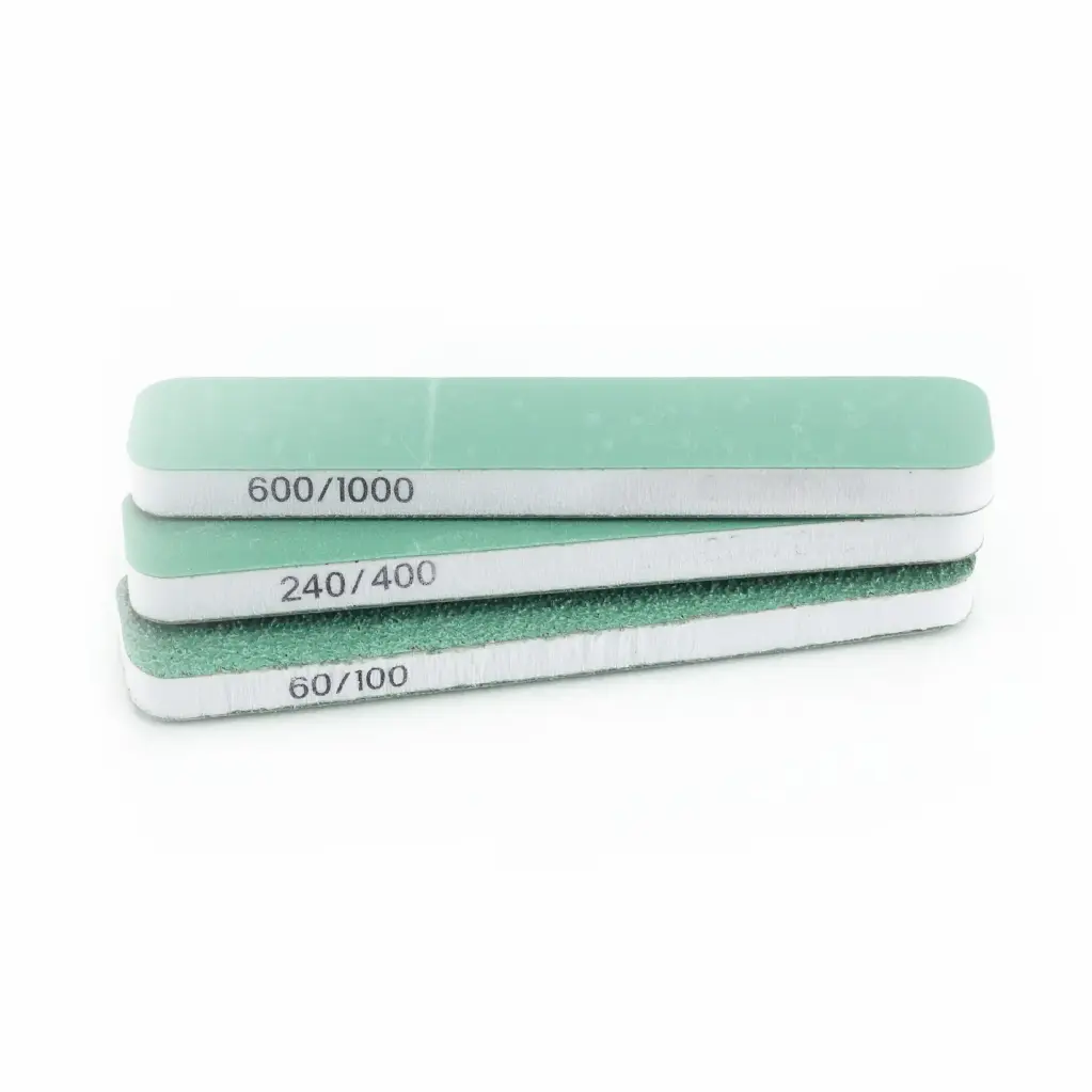 Flexi-Feilen (3 Stk.) beidseitig gesandet (90 mm x 19 mm x 6 mm) Körnung 60+100 / 240+400 / 600+1000 (1/6 VE) (T04001)
