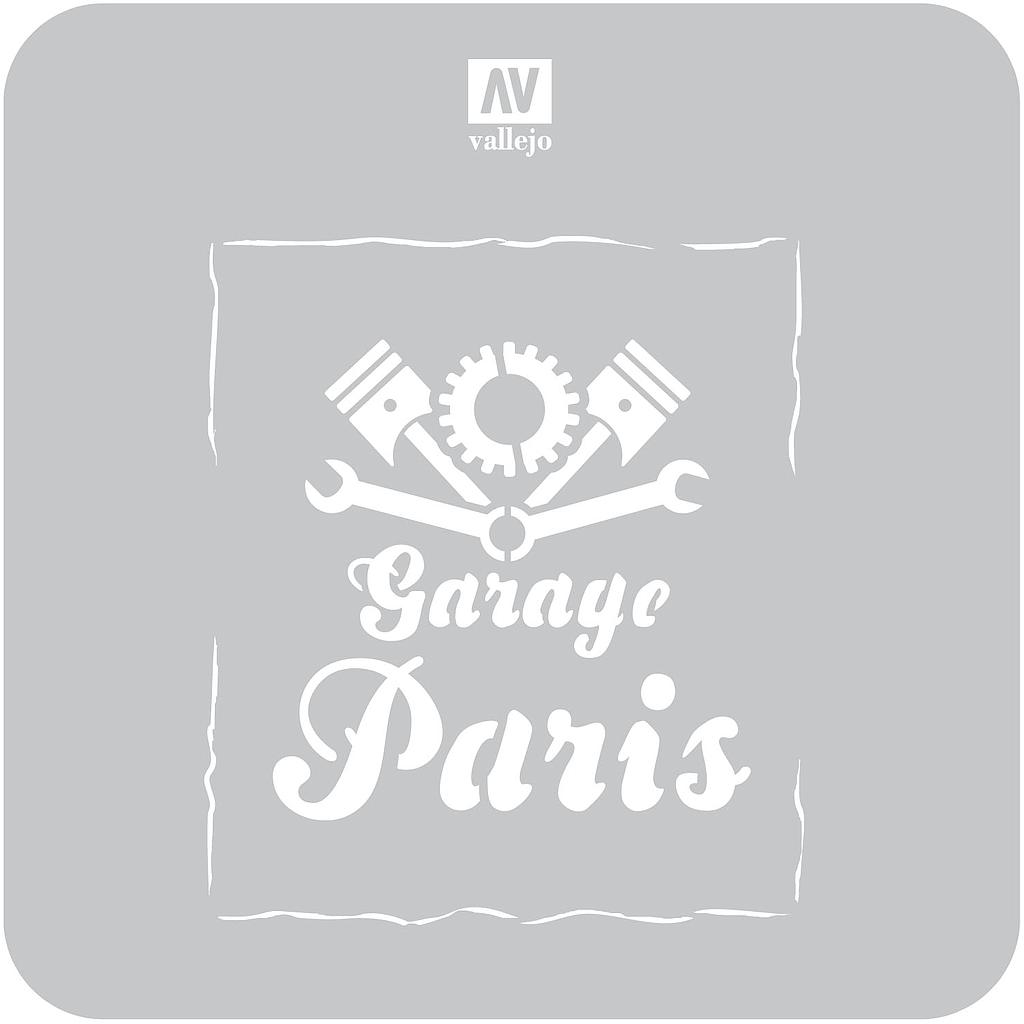 ST-LET001 Lettering & Signs Vintage Garage Sign 125 mm x 125 mm (1/4 VE) (ST-LET001)