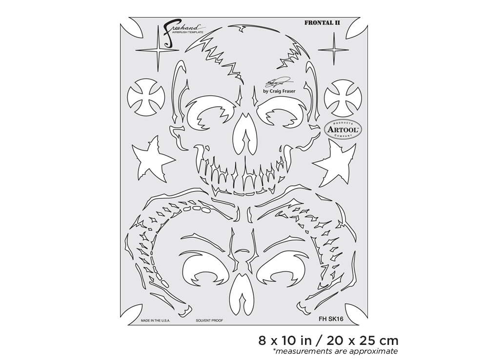 ARTOOL FH SK 16 SP Return of Skullmaster Frontal II Freehand Airbrush Template by Craig Fraser (200370)