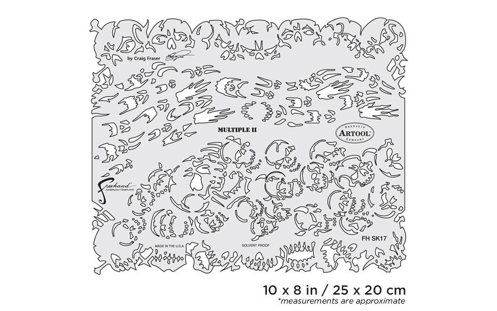 ARTOOL FH SK 17 SP Return of Skullmaster Multiple II Freehand Airbrush Template by Craig Fraser (200371)