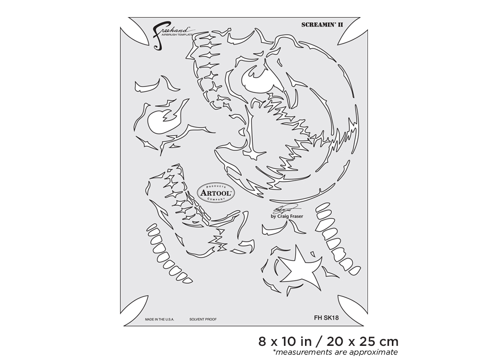 ARTOOL FH SK 18 SP Return of Skullmaster Screamin II Freehand Airbrush Template by Craig Fraser (200372)