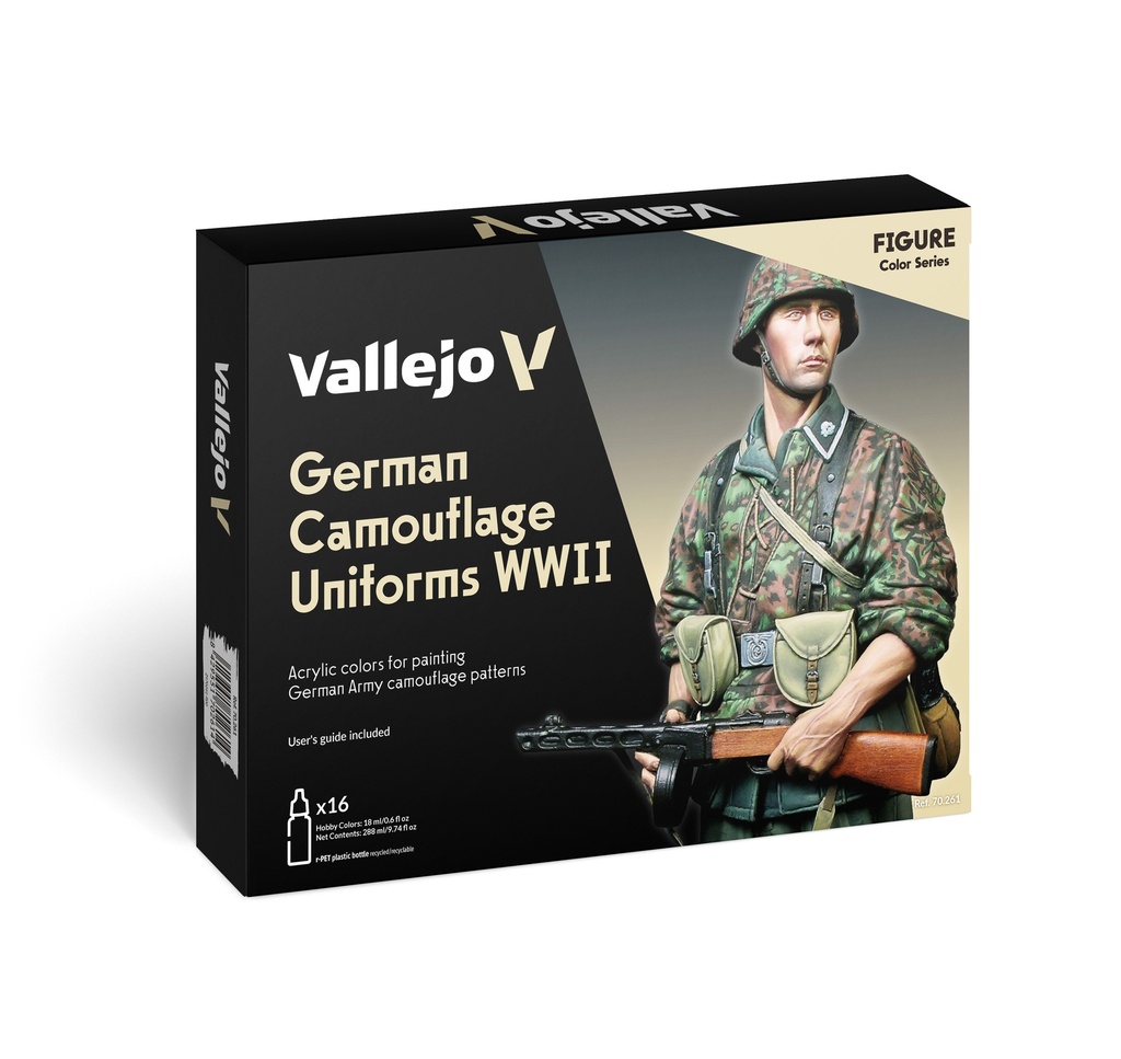 Figure Color Set German Camouflage Uniforms WWII 16 x 18 ml
