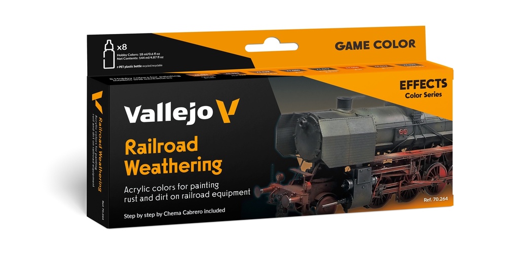 Effects Color Set Railroad Weathering by Chema Cabrero 8 x 18 ml
