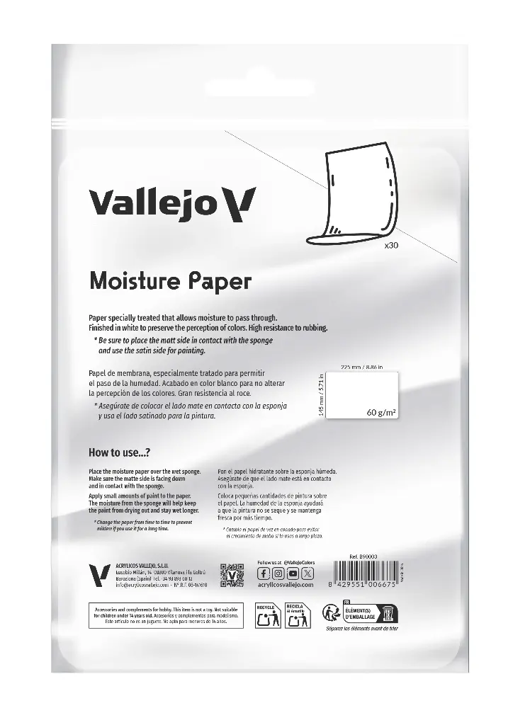Moisture Paper 30 sheets