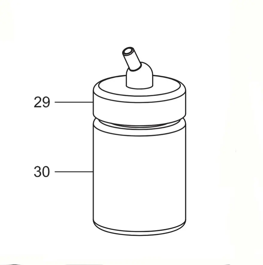 Connector Bottle Cap + 22 ml
Glass Bottle (1pc) for Sparmax Airbrush SP-575 (part no 29+30)