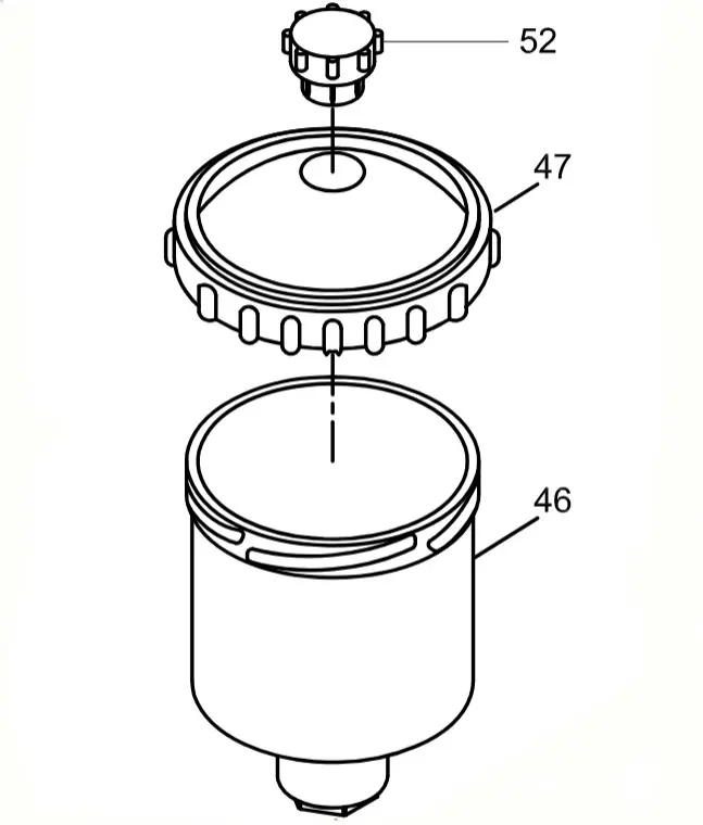 125 ml Cup + Cup Cover for Sparmax Airbrush GP-850 (part no 46+47+52)