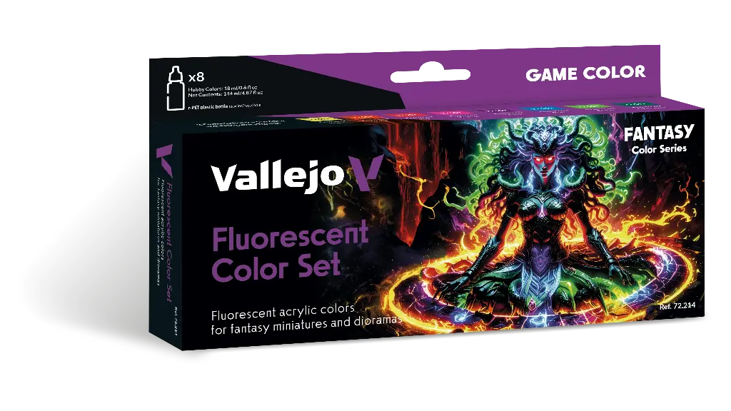 Game Color Fluorescent Color Set 8 x 18 ml
