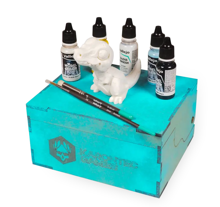 Model Color Set KARONKIDS VELOCIRAPTOR 5 x 18 ml + 2 Pinsel