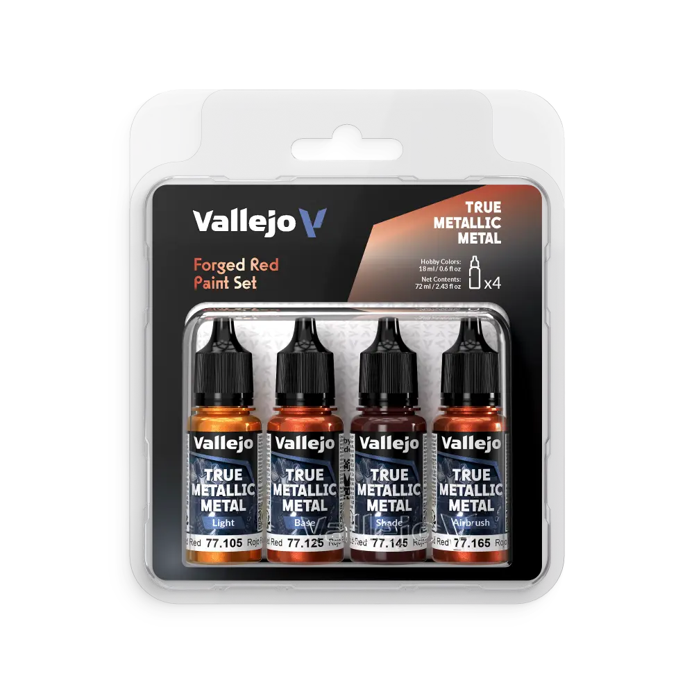 True Metallic Metal Color Forged Red Paint Set 4 x 18 ml