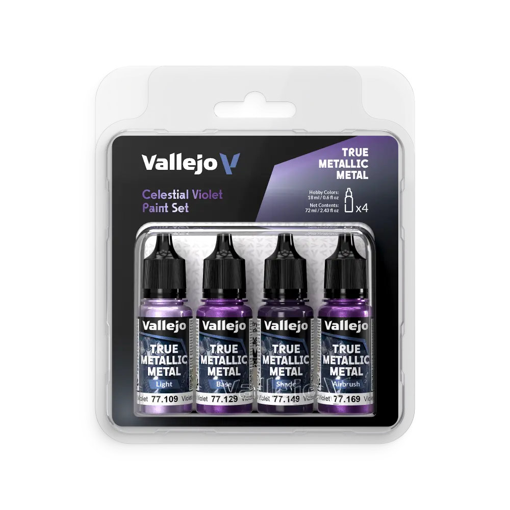 True Metallic Metal Color Celestial Violet Paint Set 4 x 18 ml