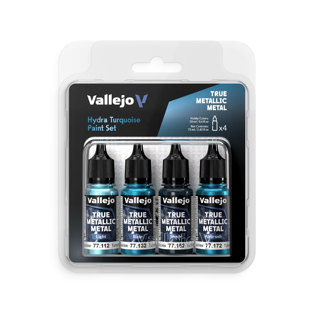 True Metallic Metal Hydra Turquoise Paint Set 4 x 18 ml