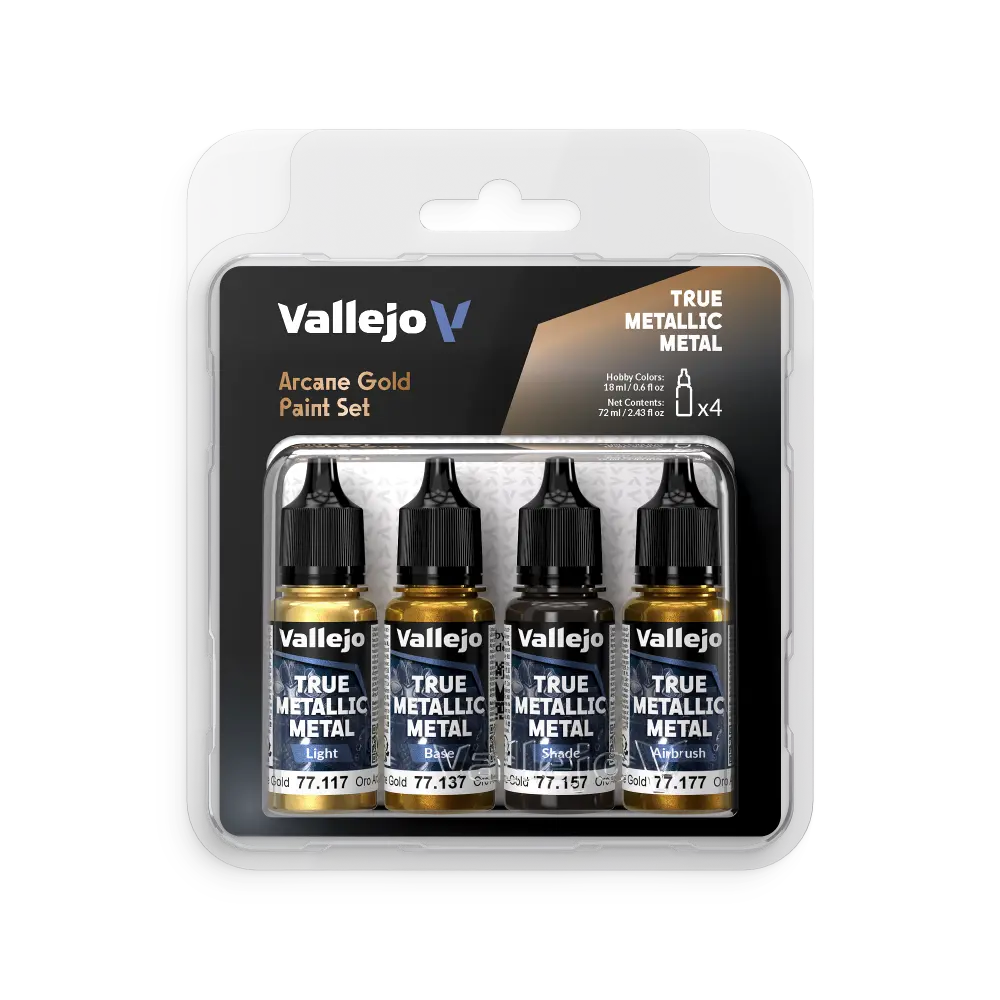True Metallic Metal Arcane Gold Paint Set 4 x 18 ml