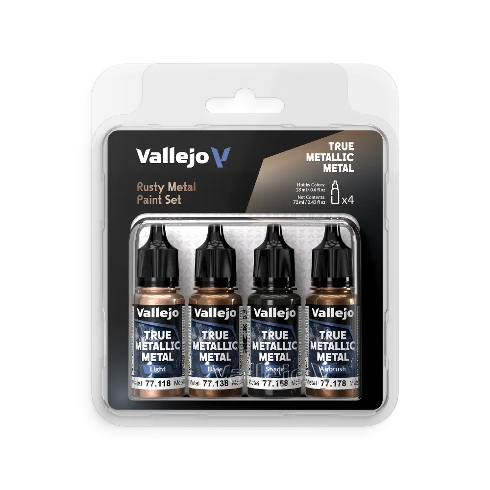True Metallic Metal Rusty Metal Paint Set 4 x 18 ml