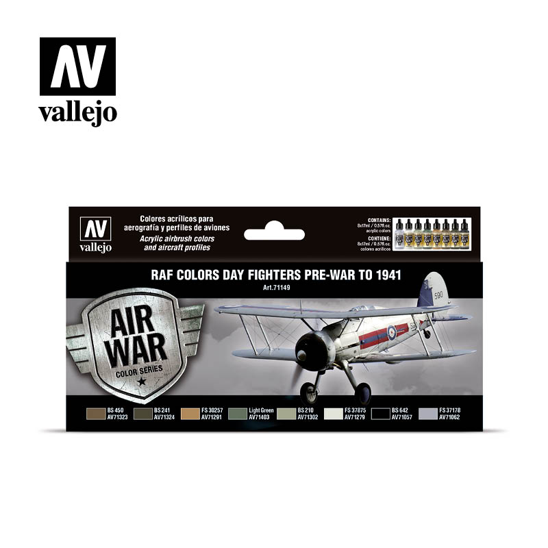 *71149 Air War RAF Colors Day Fighters pre-war to 1941 8 x 17 ml
