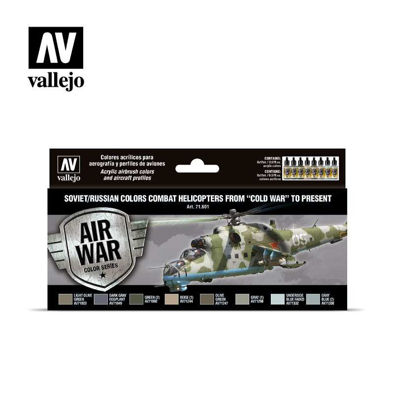 *Air War Soviet/Russian Colors Combat Helicopters post WWII to present 8 x 17 ml