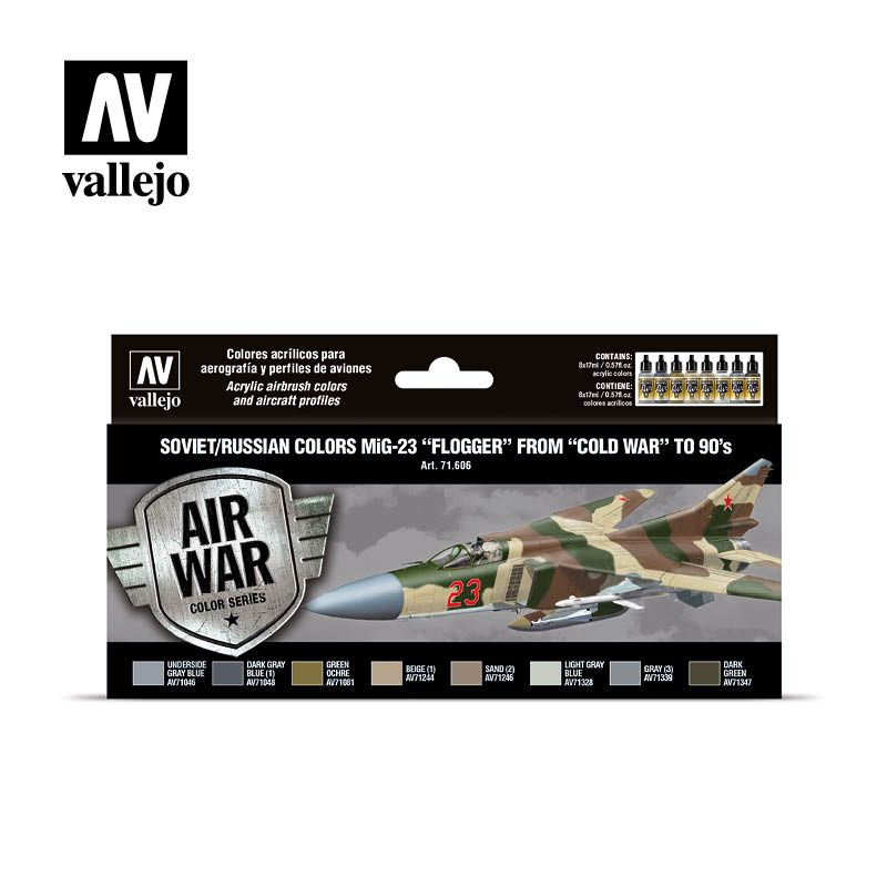 *Air War Soviet/Russian Colors MiG-23 Flogger from 70's to 90's 8 x 17 ml