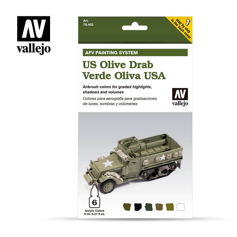 *78402 AFV Painting System US Army Olive Drab 6 x 8 ml