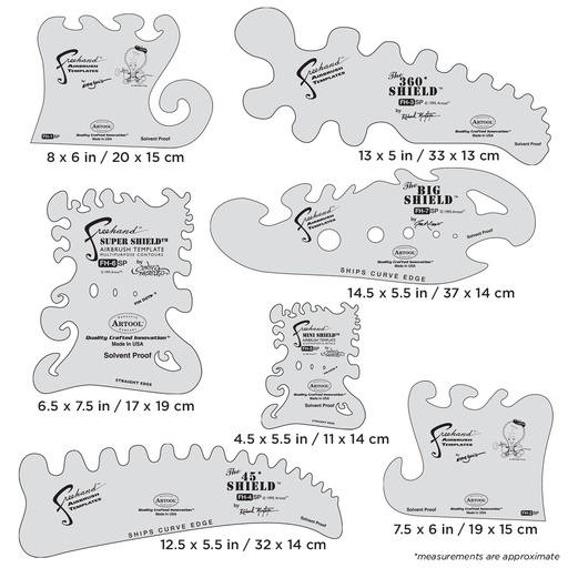 [IW-FHPSP] *ARTOOL FH P SP The Essential Seven Set (7 Stk.) Freihand Airbrush Schablonen (200307)