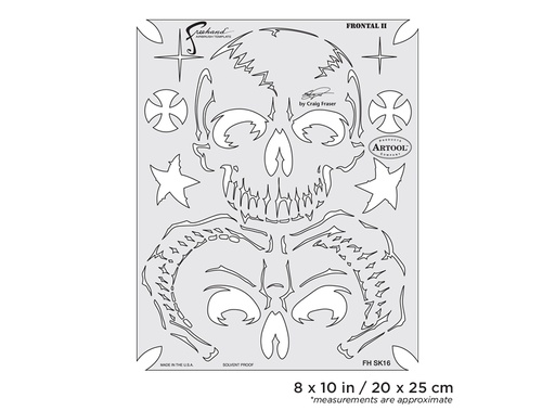 [IW-FHSK16SP] ARTOOL FH SK 16 SP Return of Skullmaster Frontal II Freehand Airbrush Template by Craig Fraser (200370)