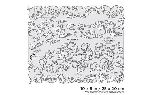 [IW-FHSK17SP] ARTOOL FH SK 17 SP Return of Skullmaster Multiple II Freihand Airbrush Schablone von Craig Fraser (200371)