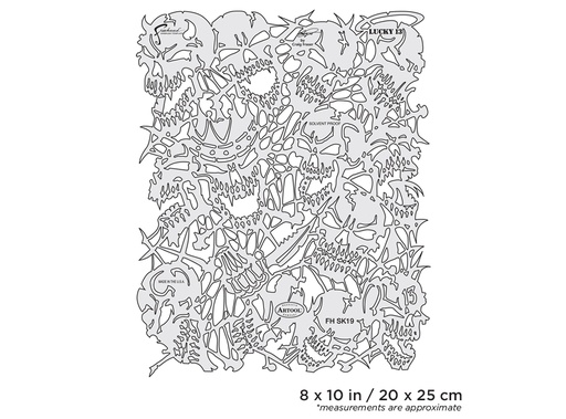 [IW-FHSK19SP] ARTOOL FH SK 19 SP Return of Skullmaster Lucky 13 Freehand Airbrush Template by Craig Fraser (200373)