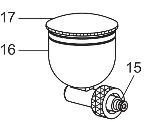 [SP-43000265] 7 ml Side Cup + Cup Cover +
O-ring for Sparmax Airbrush DH-125 (part no 15+16+17)