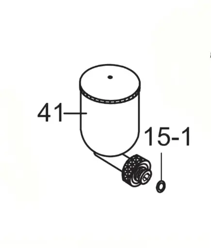 [SP-43000422] 15 ml Side Cup + Cup Cover +
O-ring for Sparmax Airbrush GP series (part no 15-1 + 41)