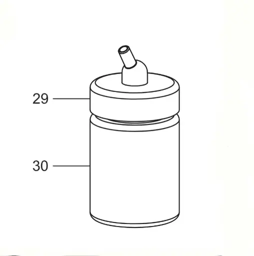 [SP-43000425] Connector Bottle Cap + 22 ml
Glass Bottle (1pc) for Sparmax Airbrush SP-575 (part no 29+30)