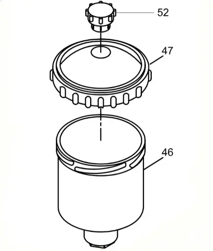 [SP-43000005] 125 ml Cup + Cup Cover for Sparmax Airbrush GP-850 (part no 46+47+52)