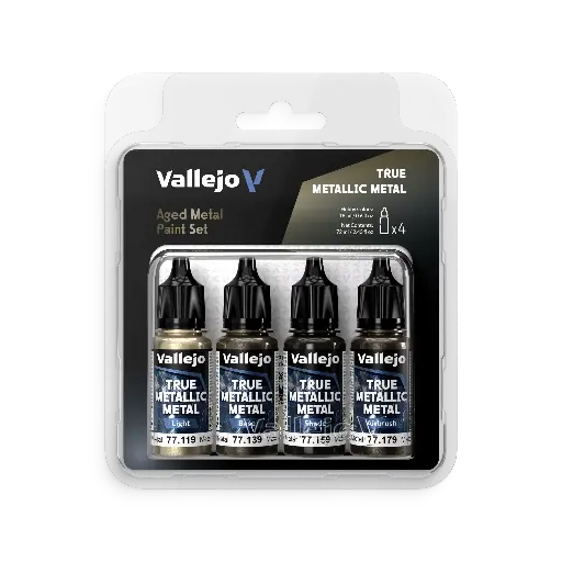 [577258] True Metallic Metal Color Set Aged Metal 4 x 18 ml