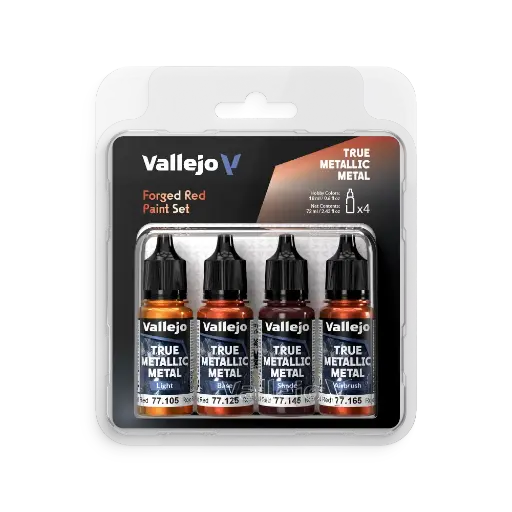 [577260] True Metallic Metal Forged Red Paint Set 4 x 18 ml