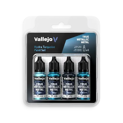 [577264] True Metallic Metal Hydra Turquoise Paint Set 4 x 18 ml