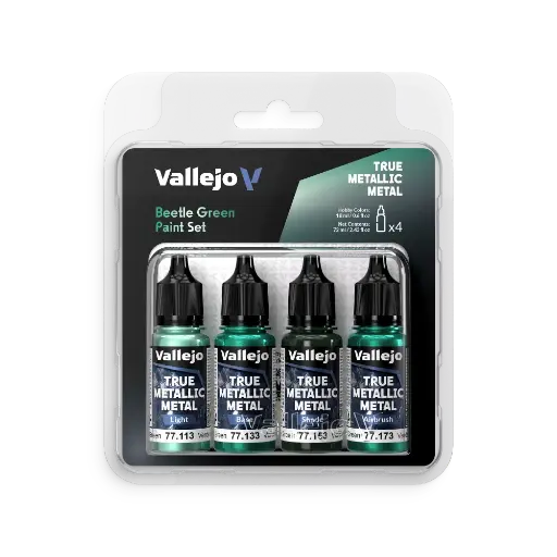 [577265] True Metallic Metal Beetle Green Paint Set 4 x 18 ml