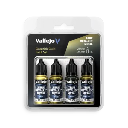 [577267] True Metallic Greenish Gold Paint Set 4 x 18 ml