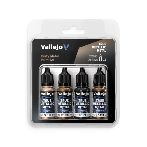 [77269] True Metallic Metal Rusty Metal Paint Set 4 x 18 ml
