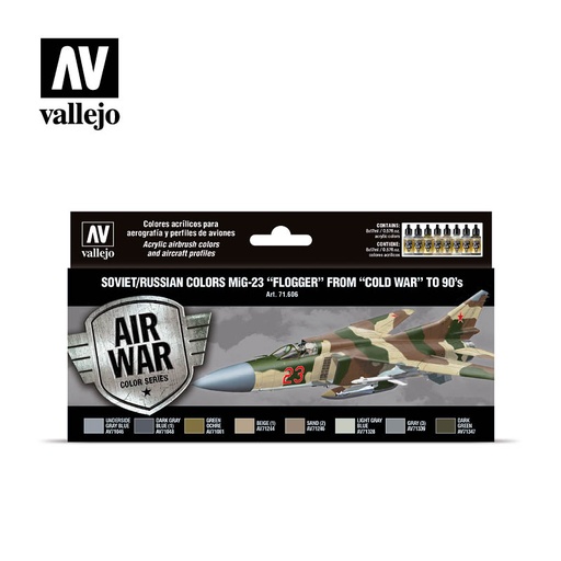[571606] *71606 Air War Soviet/Russian Colors MiG-23 Flogger from 70's to 90's 8 x 17 ml