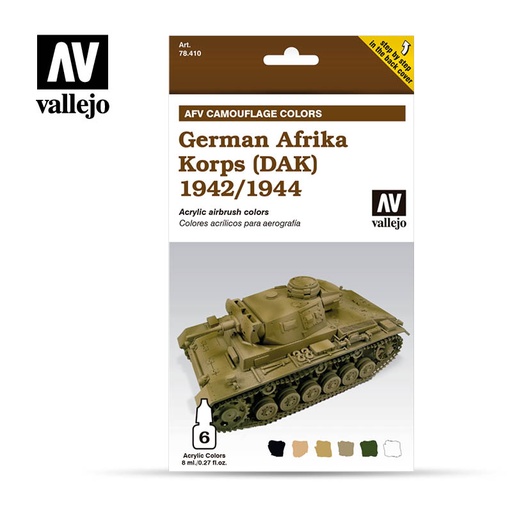 [578410] *78410 AFV Camouflage Colors German Africa Korps DAK 1942/44 6 x 8 ml