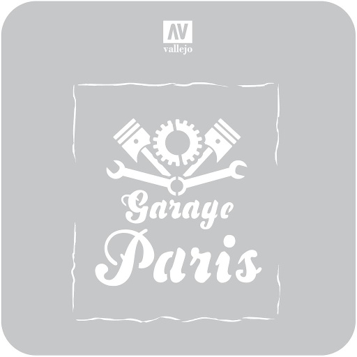 [5ST-LET001] ST-LET001 Lettering & Signs Vintage Garage Sign 125 mm x 125 mm (1/4 PU)