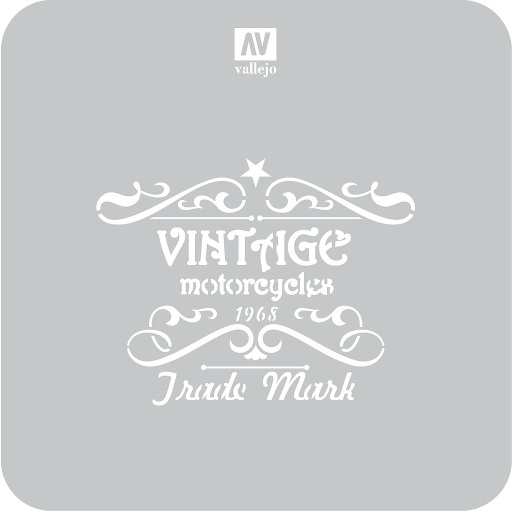 [5ST-LET005] ST-LET005 Lettering & Signs Vintage Motorcyles Sign 125 mm x 125 mm (1/4 PU)